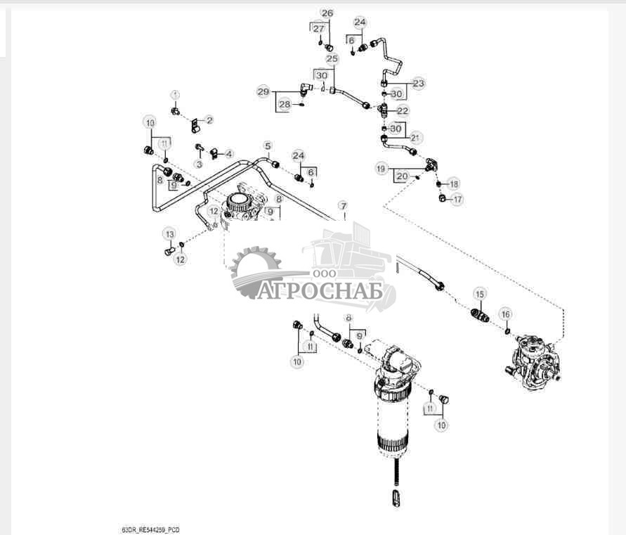 63DR Топливопроводы, низкое давление 